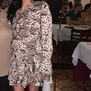 One Shoulder Animal Print Dress
